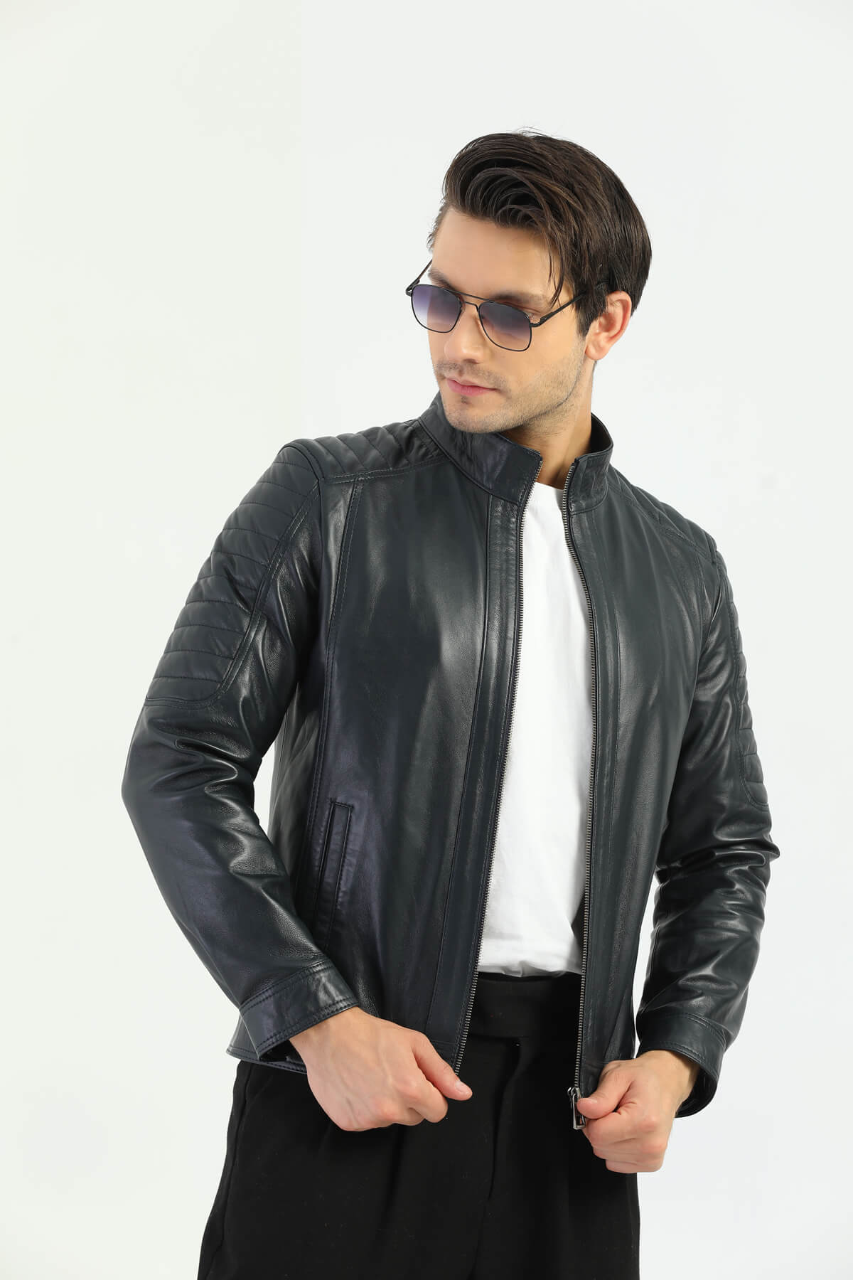 Shop Luxury Glasgow Men's Black Leather Jacket | Perfect for Pakistan ...