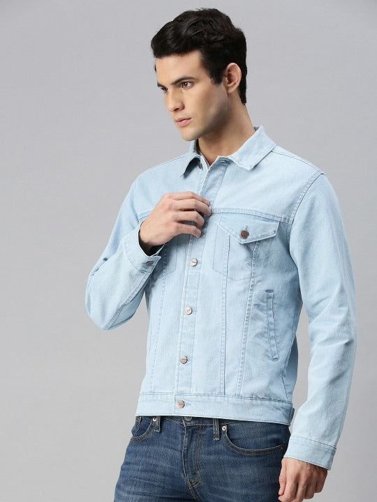 Men’s Washed Denim Jacket – Regular Fit Casual Outerwear for All Seasons in Pakistan
