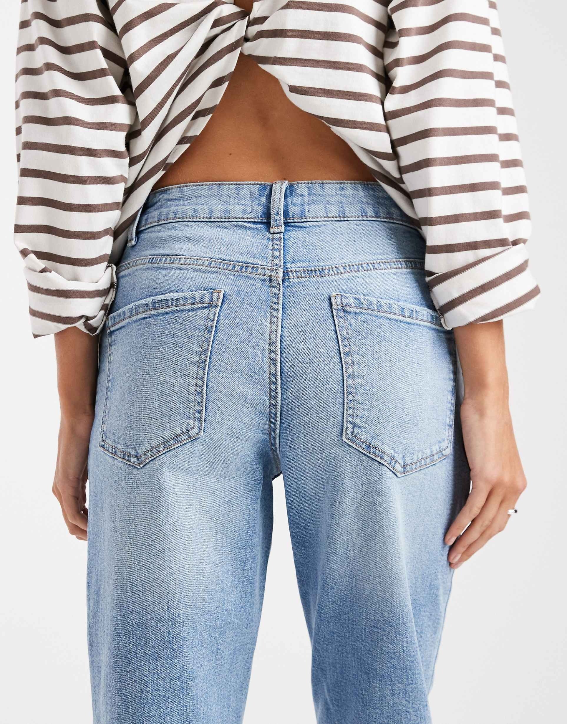 Mom Jeans in Mid Blue – High Waist Vintage Fit Denim for Women in Pakistan | DOCACCA