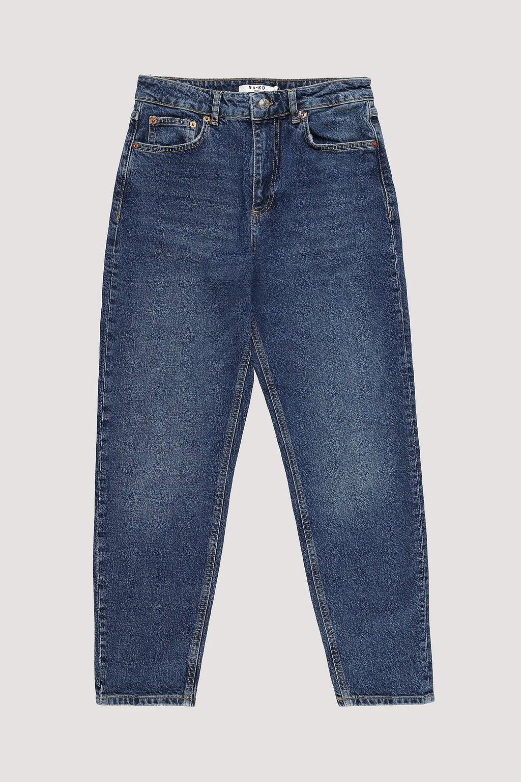 Mid Blue Mom High Waist Jeans - Classic & Comfortable