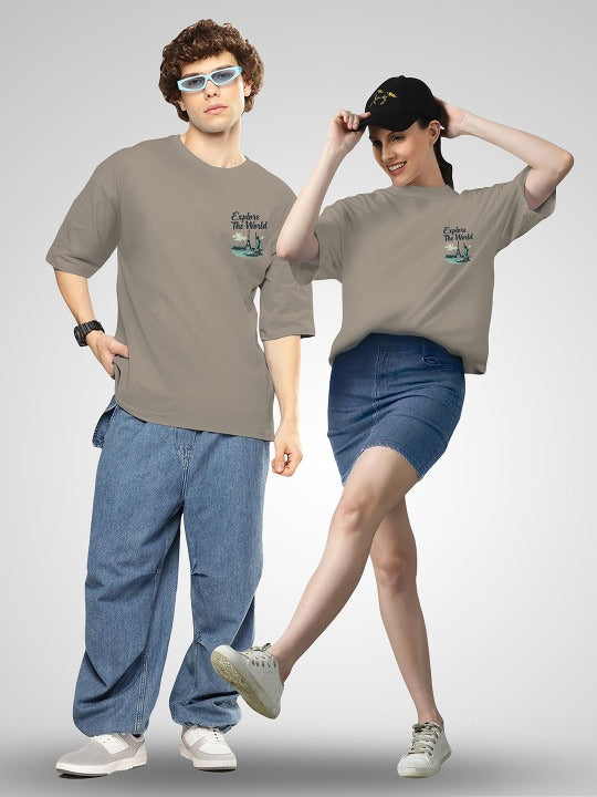 Unisex Twistform Twinny Zone Pack of 2 ExploreW2 Printed Cotton Oversized T-Shirts – Trendy Unisex Streetwear Tees in Pakistan | DOCACCA