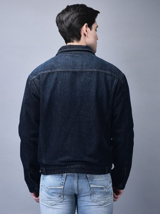 Men Spread Collar Solid Cotton Casual Denim Jacket – Breathable Outerwear for Pakistan | DOCACCA