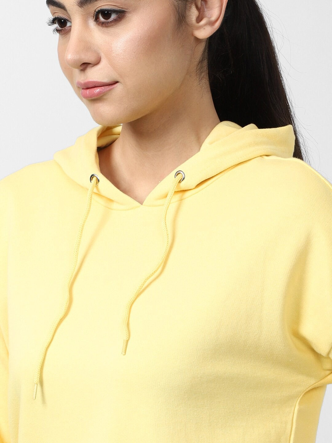 Women Yellow Hooded Hoodie — Bright Cotton Pullover with Kangaroo Pocket | HB INDUSTRIES Pakistan