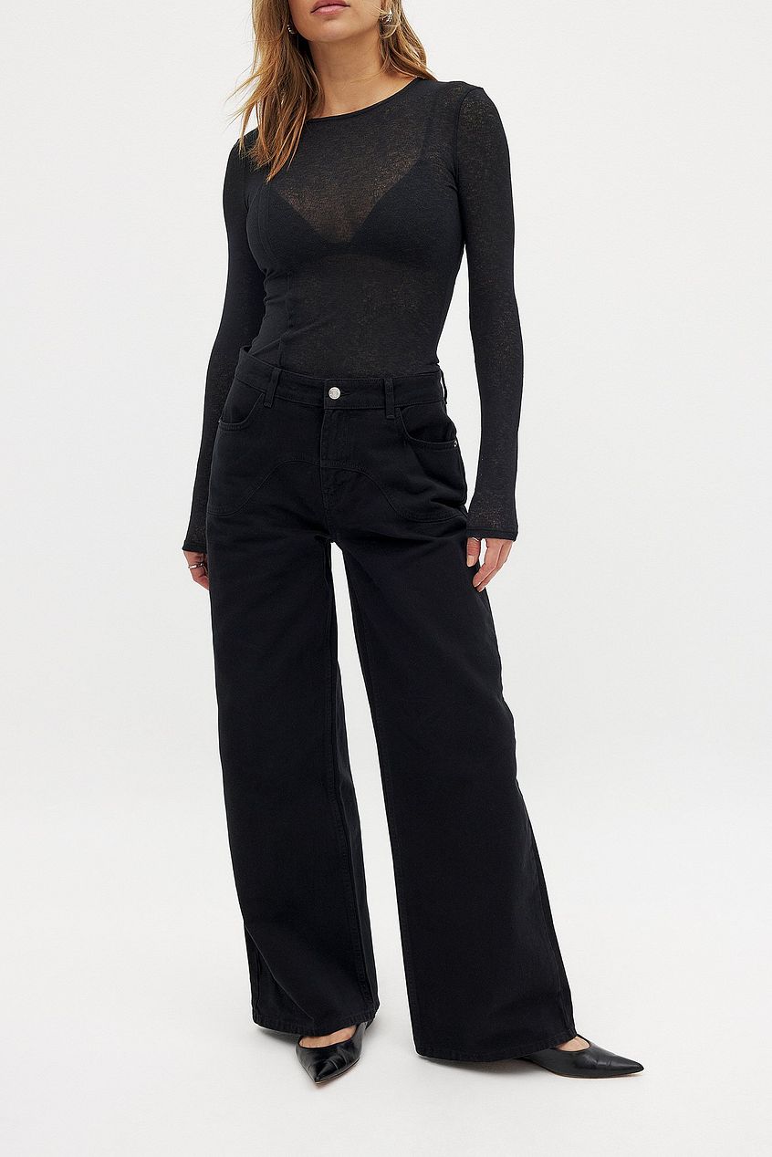 Women Wide Mid Waist Jeans – Mid-Rise Wide Leg Denim for Pakistani Women | DOCACCA