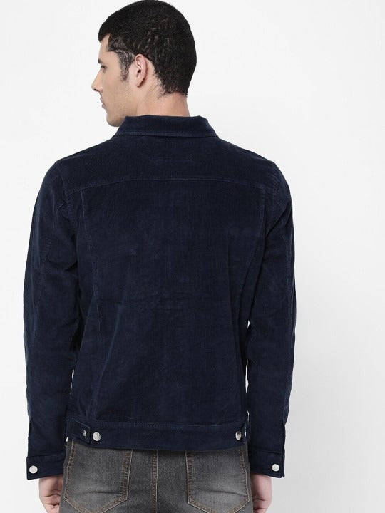 Men Navy Blue Washed Denim Jacket – Stylish Lightweight Outerwear for Pakistani Men | DOCACCA