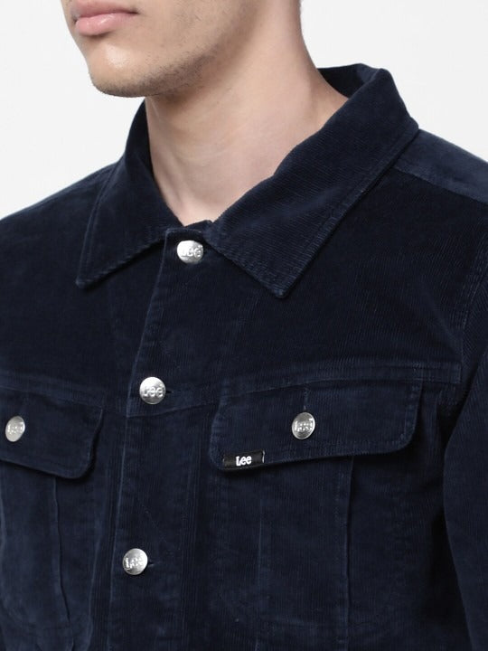 Men Navy Blue Washed Denim Jacket – Stylish Lightweight Outerwear for Pakistani Men | DOCACCA
