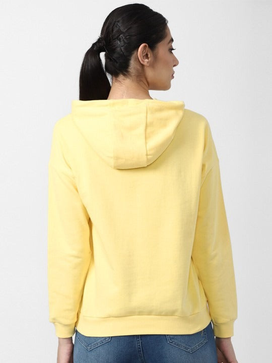 Women Yellow Hooded Hoodie — Bright Cotton Pullover with Kangaroo Pocket | HB INDUSTRIES Pakistan