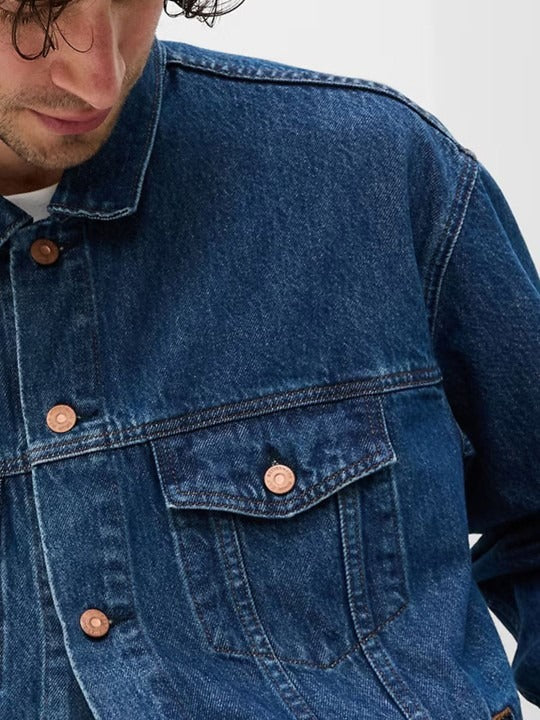 Men Solid Denim Jacket – Stylish, Breathable Outerwear for Pakistan | DOCACCA