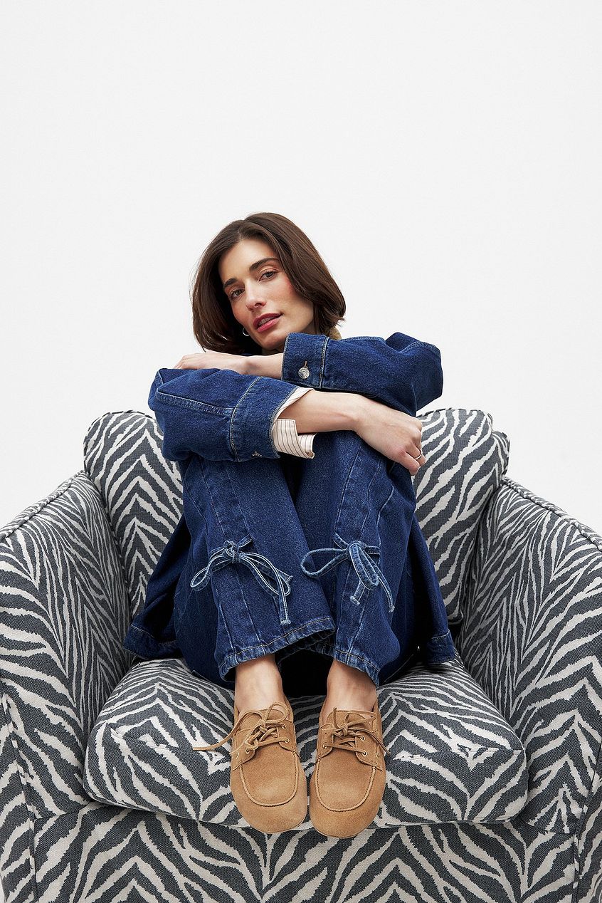 Women Tie Detail Denim Jeans – Tie-Front Waist Denim, Adjustable Fit & Fusion Style | DOCACCA