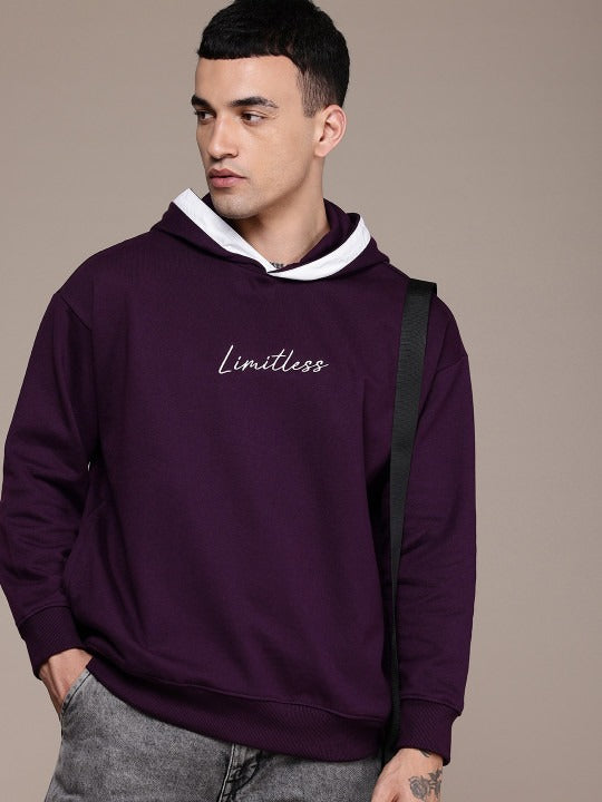 Men Embroidered Hooded Relaxed Fit Sweatshirt – Stylish Winter Hoodie in Pakistan