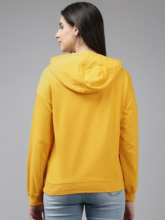 Pure Cotton Hooded Yellow Hoodie for Women — Soft Breathable Pullover with Kangaroo Pocket | HB INDUSTRIES Pakistan