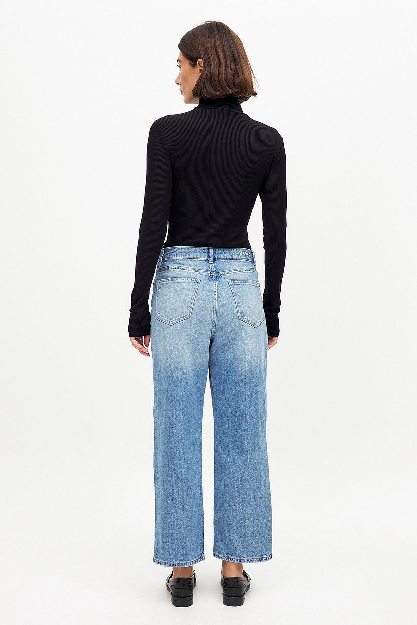 Women Straight High Waist Cropped Jeans – High-Rise Ankle Crop, Clean Straight Leg | HB INDUSTRIES