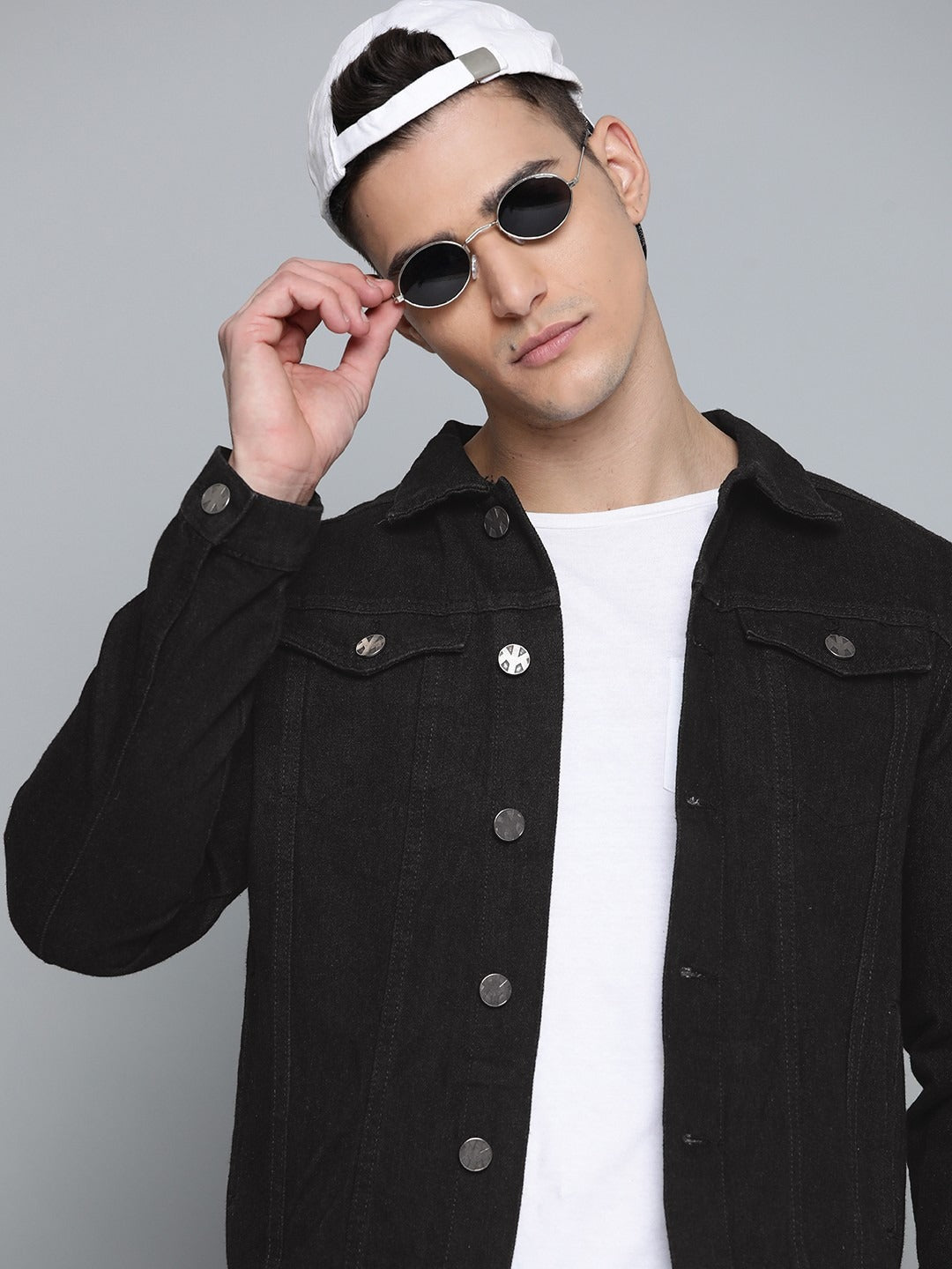 Men Black Cotton Denim Jacket – Breathable Urban Style for Pakistani Men | DOCACCA