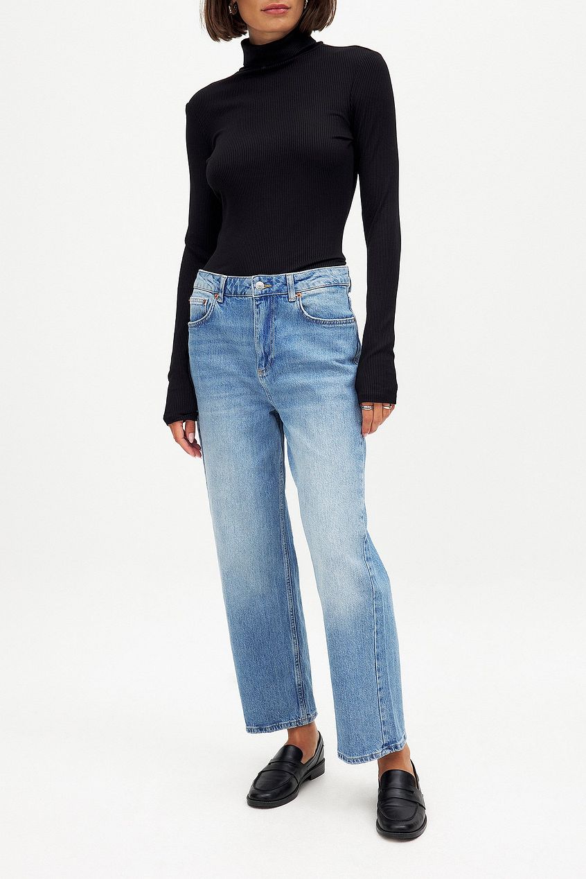 Women Straight High Waist Cropped Jeans – High-Rise Ankle Crop, Clean Straight Leg | HB INDUSTRIES