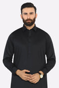 Black Men's Cotton Shalwar Kameez