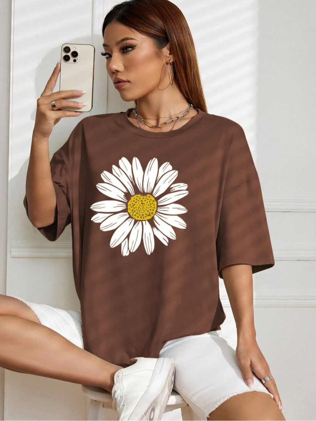Floral Printed Cotton T-shirt – Stylish Women’s Casual Wear in Pakistan