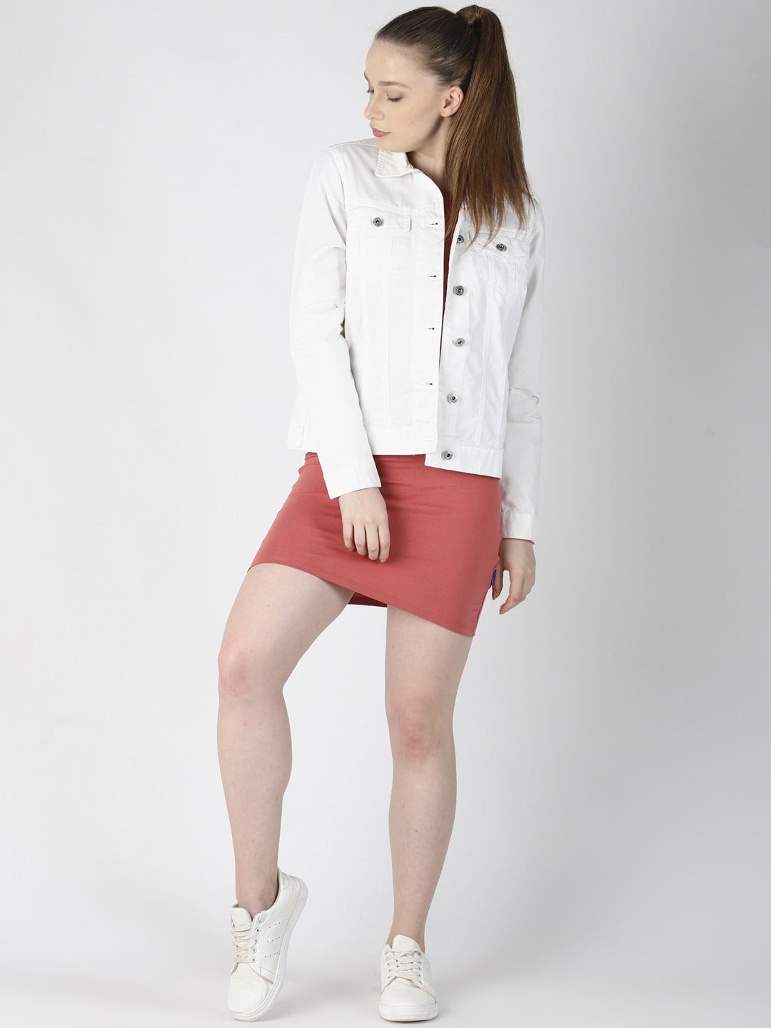 Women White Solid Jacket