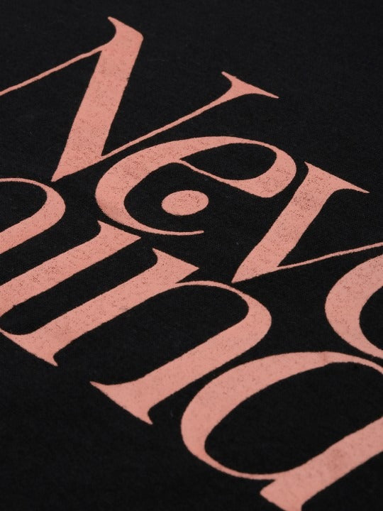 DOCACCA Women Black Red Printed Cotton Crop T-Shirt