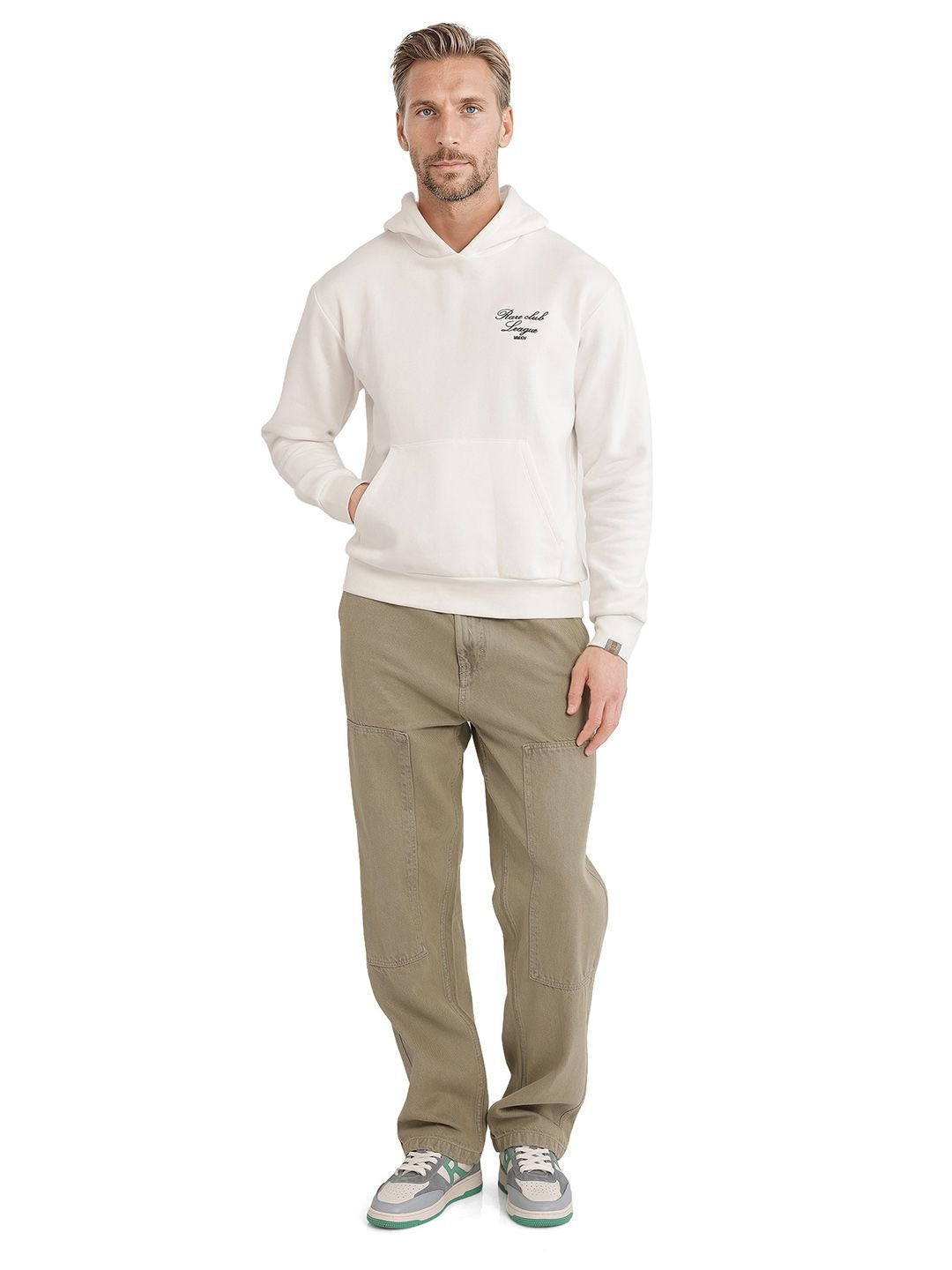 Men Cotton Printed Hooded Pullover Sweatshirt – Stylish Winter Wear in Pakistan