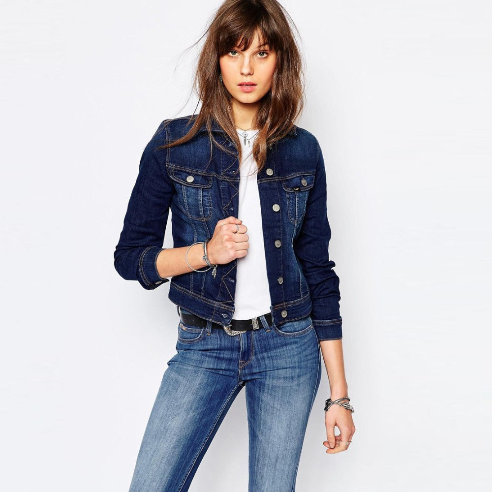 Women Dark Blue Solid Jacket