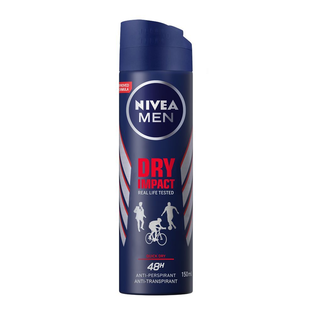 Nivea Men 48H Dry Impact Quick Dry Anti-Perspirant Deodorant Body Spray, 150ml