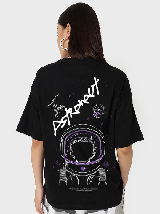 Women Printed Oversized Cotton Drop-Shoulder T-Shirt Pakistan