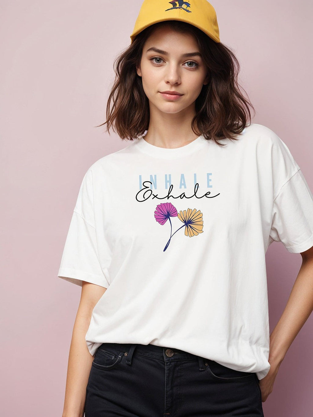 Women Printed Drop-Shoulder Cotton T-Shirt Pakistan