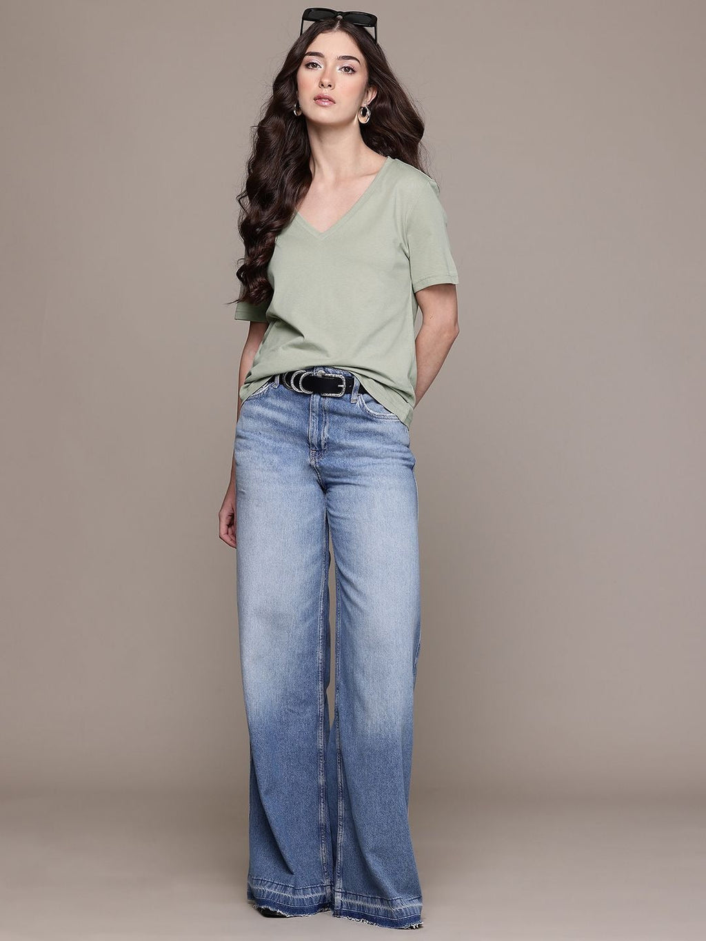 V-Neck Pure Cotton T-Shirt for Women in Pakistan