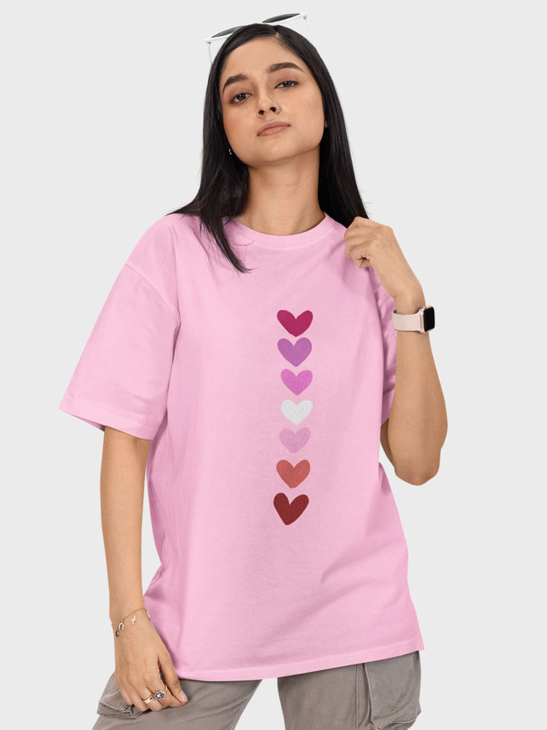 Women Graphic Printed Oversized Cotton T-Shirt Pakistan