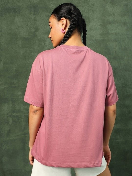 Women Oversized Graphic Cotton Drop-Shoulder T-Shirt Pakistan