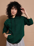 The Lifestyle Co. Women Loose Fit Hooded Olive Green Hoodie — Relaxed Zip Hoodie Pakistan