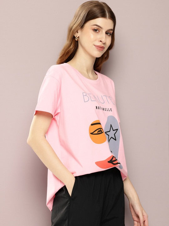 Women Graphic Printed Boxy T-Shirt Pakistan