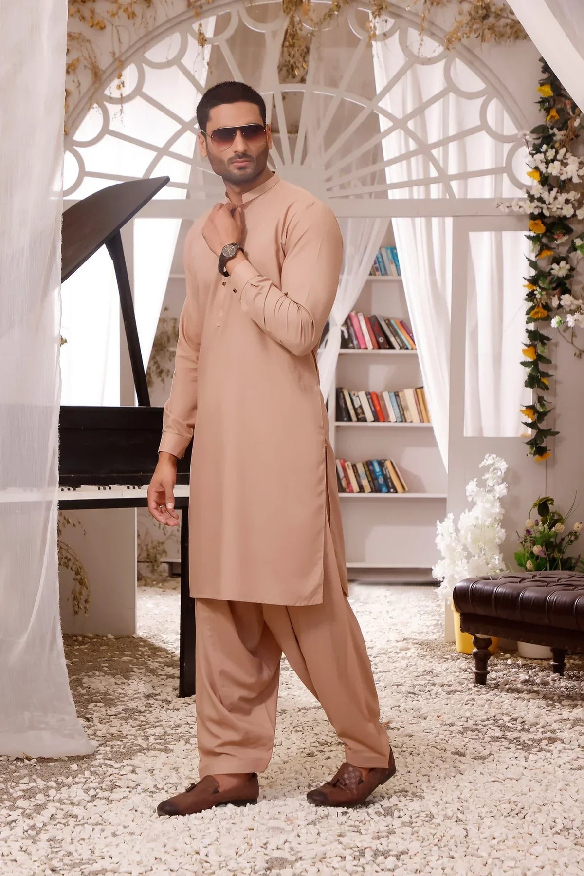 Stitched Shalwar Kameez in Stunning Beige