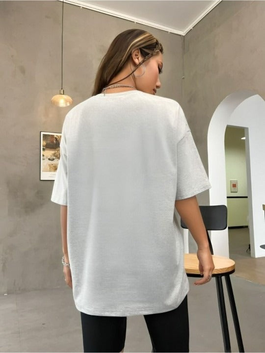 Brooklyn Typography Printed Oversized T-Shirt for Women – Stylish Cotton Streetwear in Pakistan