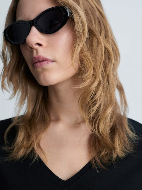 Women V-Neck Pure Cotton T-Shirt