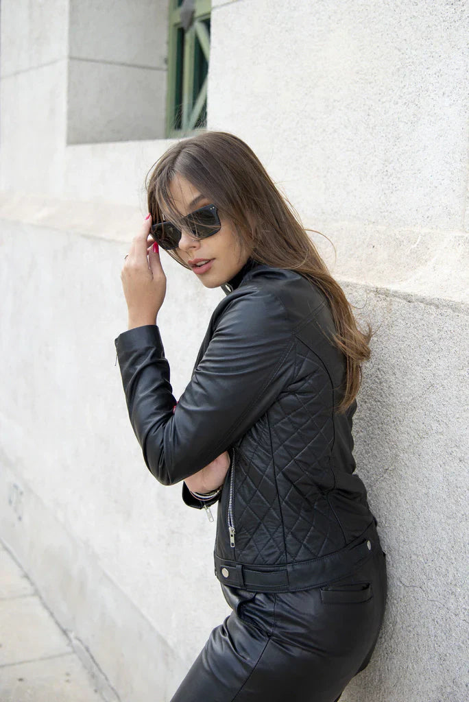 Black Onyx Women's Biker Leather Jacket