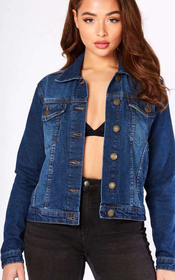 Women Dark Blue Solid Jacket
