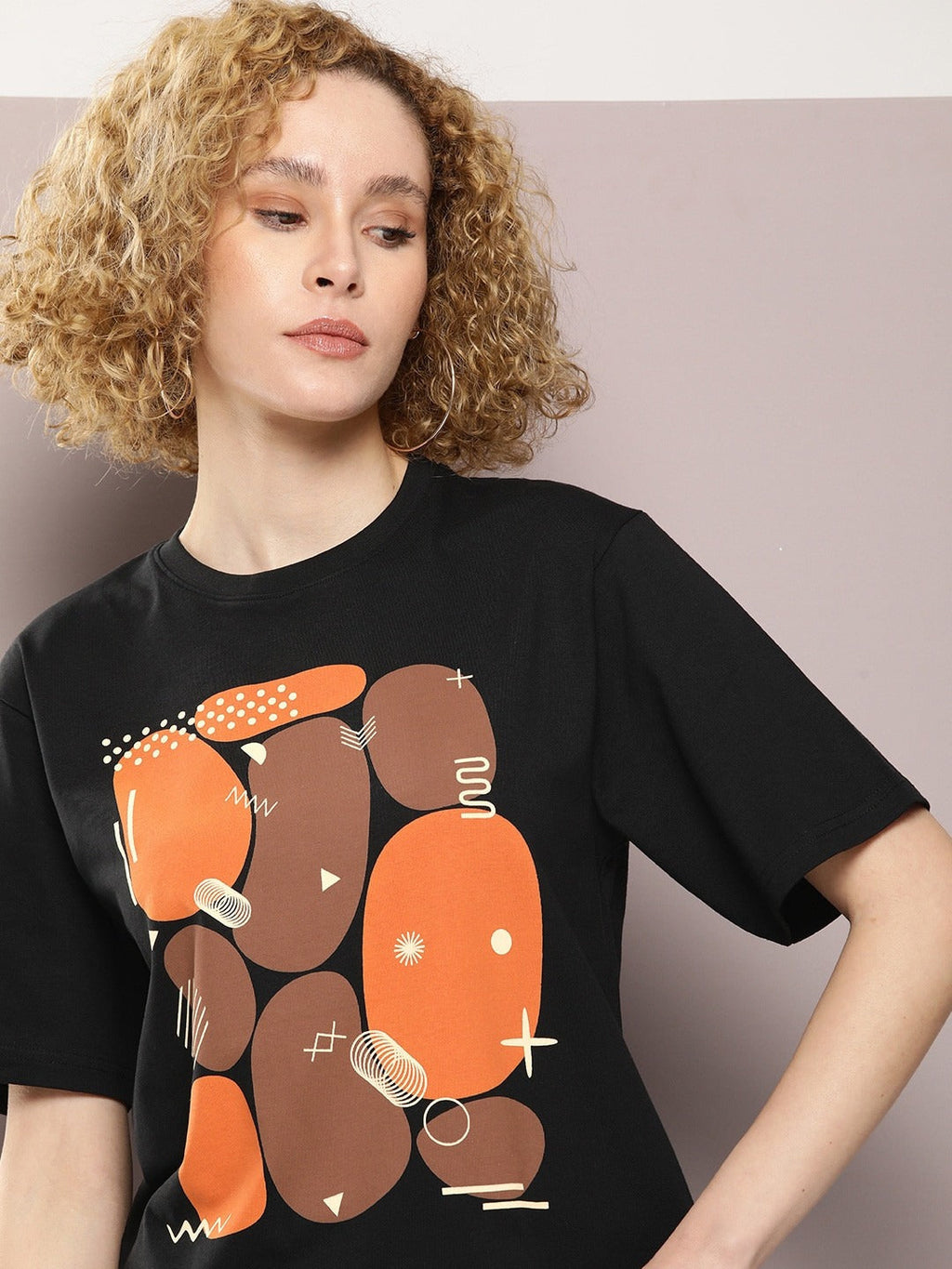 Graphic Printed Oversized Cotton T-Shirt for Women Online in Pakistan