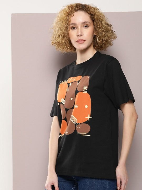 Graphic Printed Oversized Cotton T-Shirt for Women Online in Pakistan
