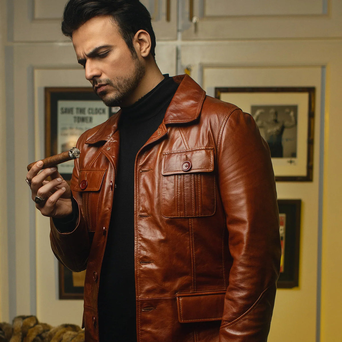 HB INDUSTRIES Vintage Leather Coat - Limited Addition