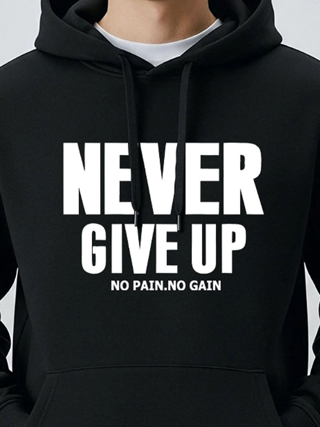 Men Typography Printed Hooded Neck Full Sleeve Hoodie – Stylish Winter Sweatshirt in Pakistan