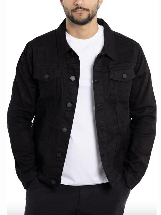 Men’s Spread Collar Solid Casual Denim Jacket – Classic Pakistani Streetwear by HB INDUSTRIES