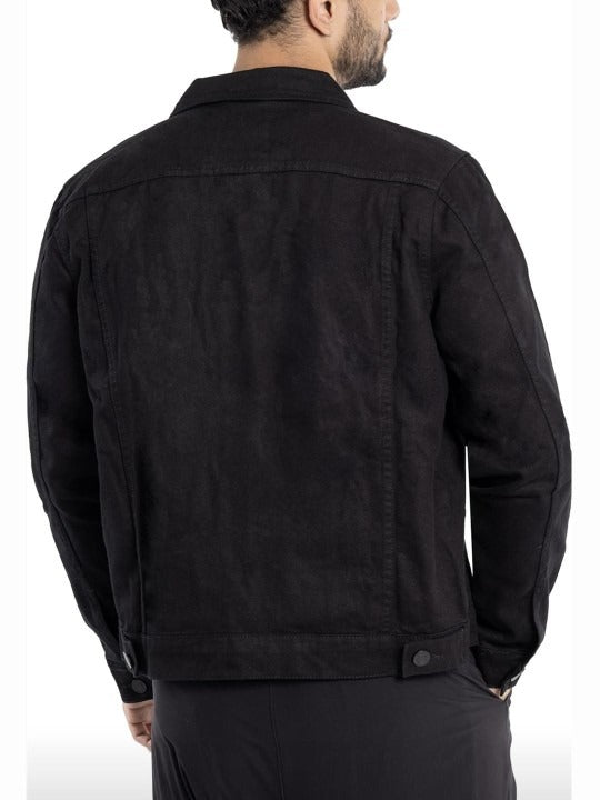 Men’s Spread Collar Solid Casual Denim Jacket – Classic Pakistani Streetwear by HB INDUSTRIES