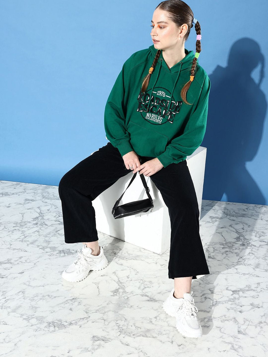 The Life Co. Embroidered Hooded Olive Green Hoodie for Women – Stylish Winter Wear in Pakistan | DOCACCA