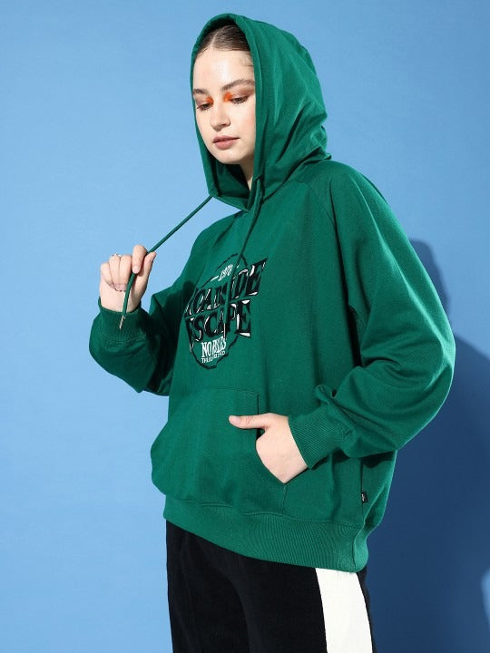 The Life Co. Embroidered Hooded Olive Green Hoodie for Women – Stylish Winter Wear in Pakistan | DOCACCA