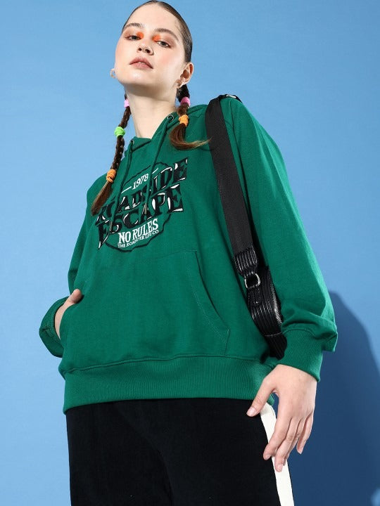 The Life Co. Embroidered Hooded Olive Green Hoodie for Women – Stylish Winter Wear in Pakistan | HB INDUSTRIES