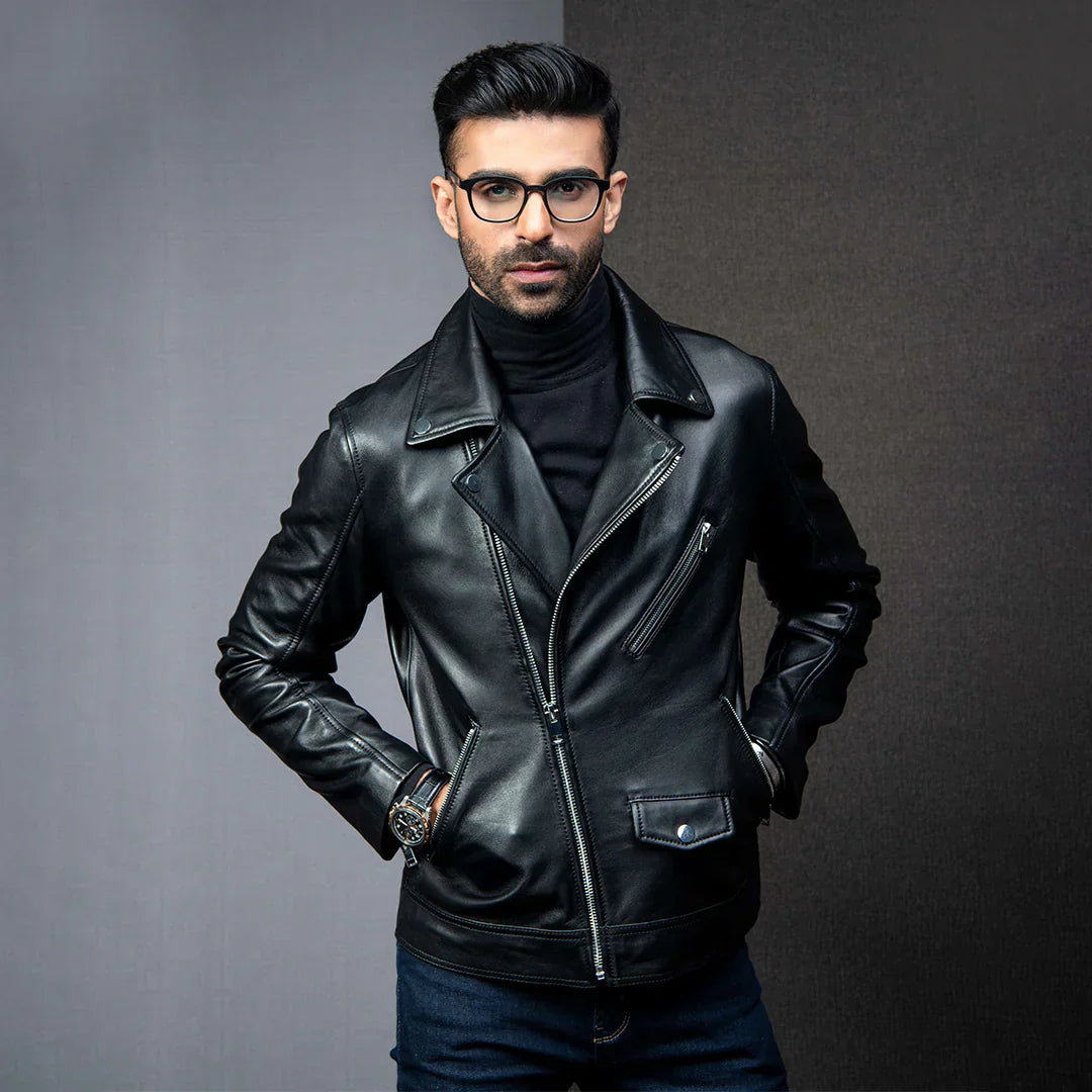 HB INDUSTRIES Perfecto Genuine Men's Leather Jacket