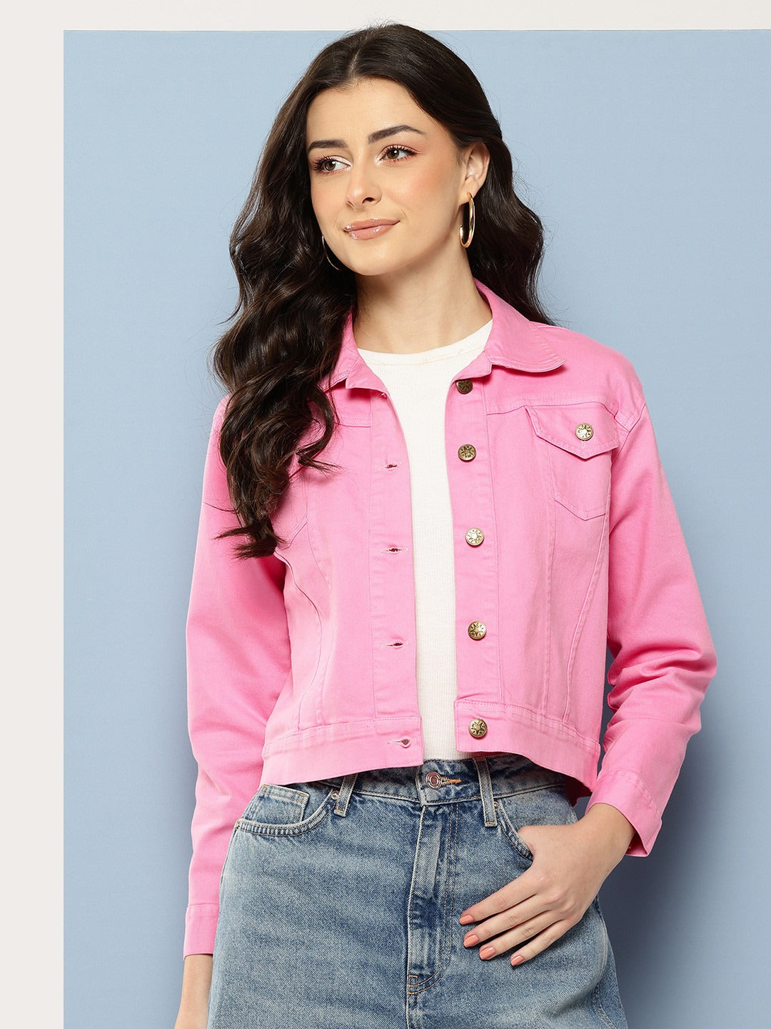 Women Crop Denim Jacket – Trendy Short Denim Layer for Everyday Pakistani Fashion | HB INDUSTRIES