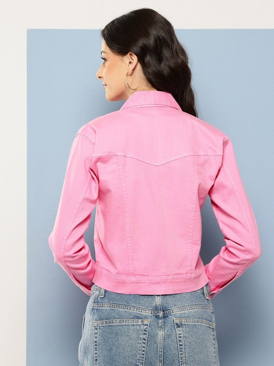 Women Crop Denim Jacket – Trendy Short Denim Layer for Everyday Pakistani Fashion | HB INDUSTRIES