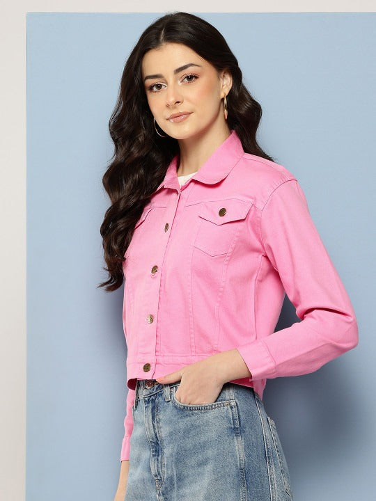 Women Crop Denim Jacket – Trendy Short Denim Layer for Everyday Pakistani Fashion | HB INDUSTRIES